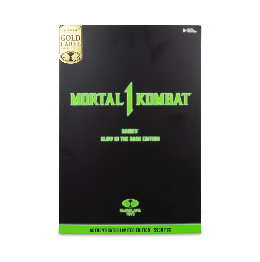 Mortal Kombat Raiden Glow In The Dark Edition Gold Label 7-Inch Action Figure 
