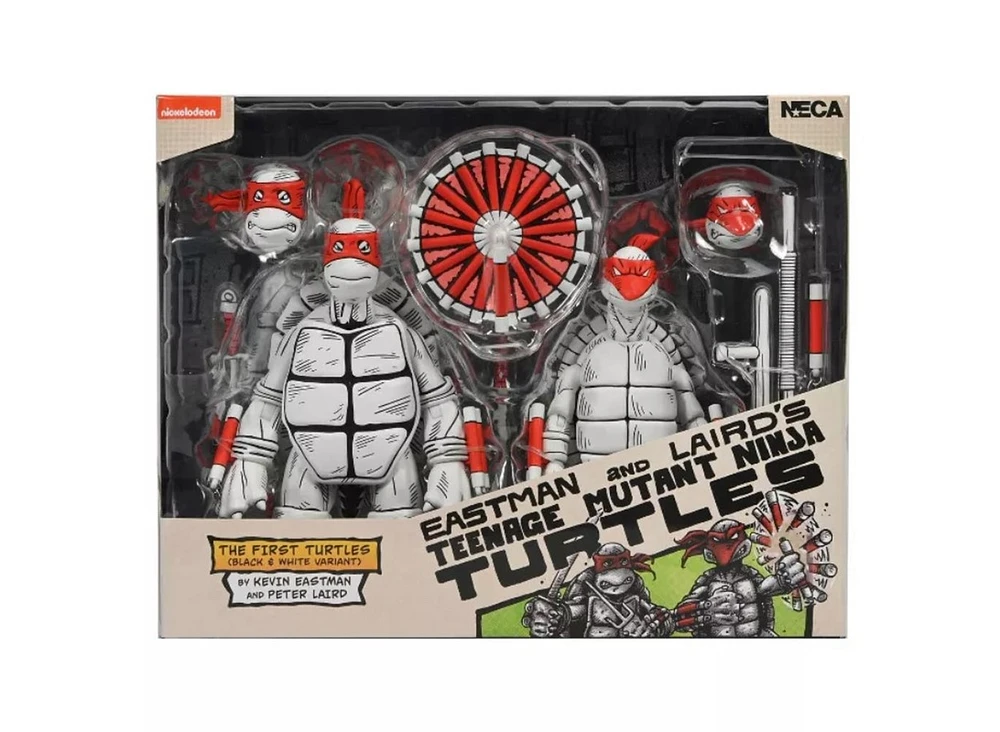 NECA Teenage Mutant Ninja Turtles Black and White First Turtles 7" Action Figures - 2 Pack 