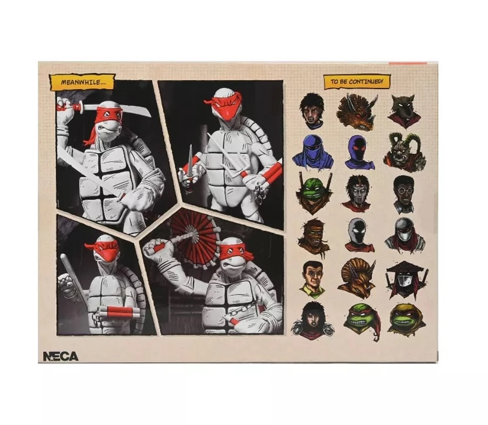 NECA Teenage Mutant Ninja Turtles Black and White First Turtles 7" Action Figures - 2 Pack 