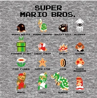 T-shirt gris Super Mario Bros. 8 bits