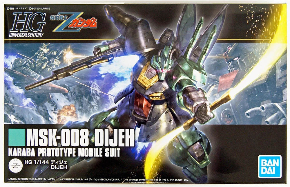 Bandai HGUC 219 Gundam MSK-008 Dijeh 1/144 Scale Model Kit 