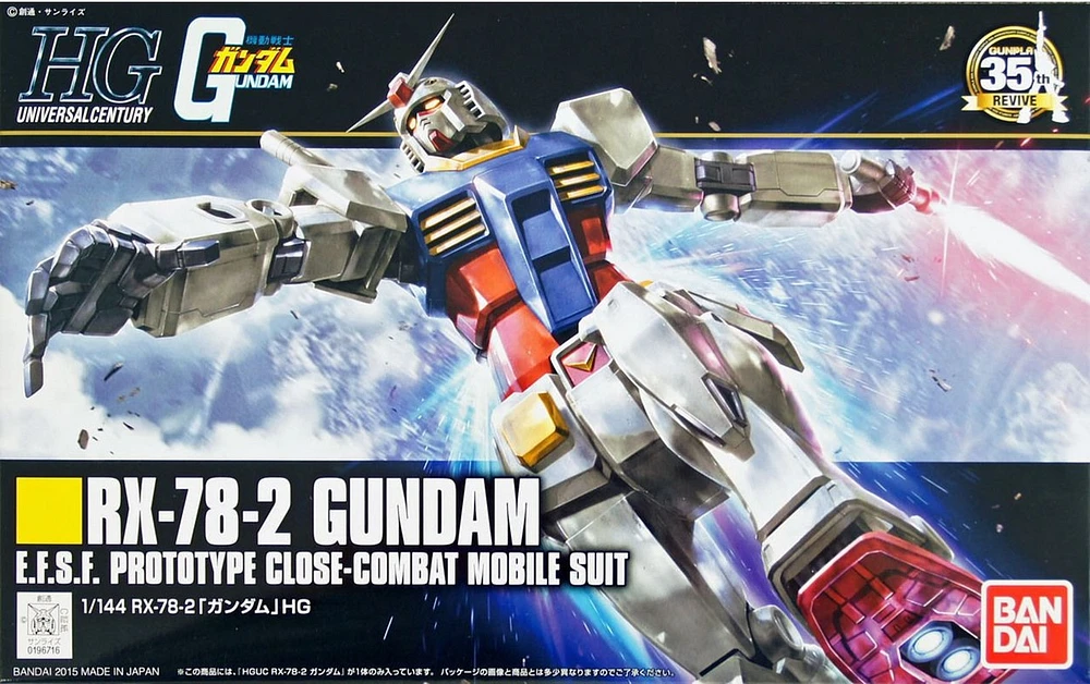 Bandai HGUC 1/144 RX-78-2 Gundam Plastic Model 