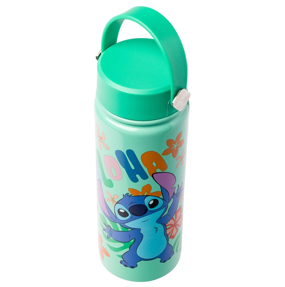 Bouteille d'eau en acier inoxydable Stitch Aloha 