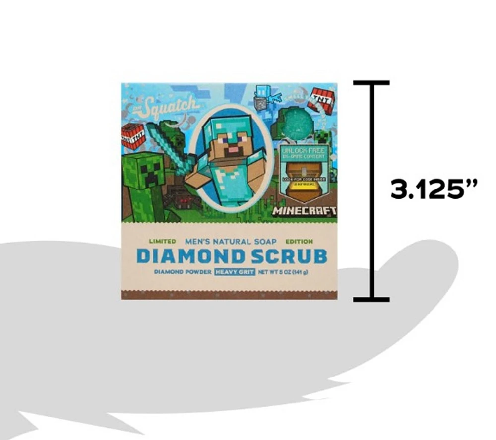 Dr. Squatch x Minecraft Diamond Scrub Bar Soap 