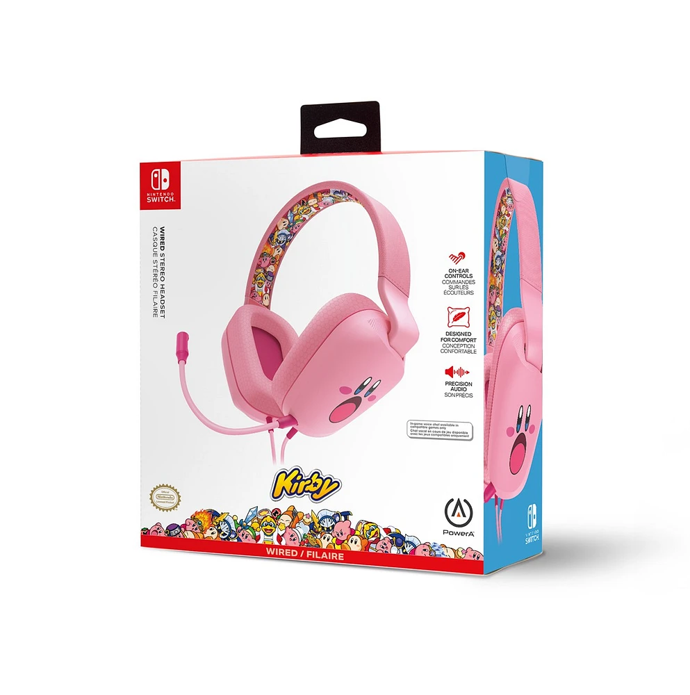PowerA Wired Stereo Headset for Nintendo Switch - Kirby Mouthful 