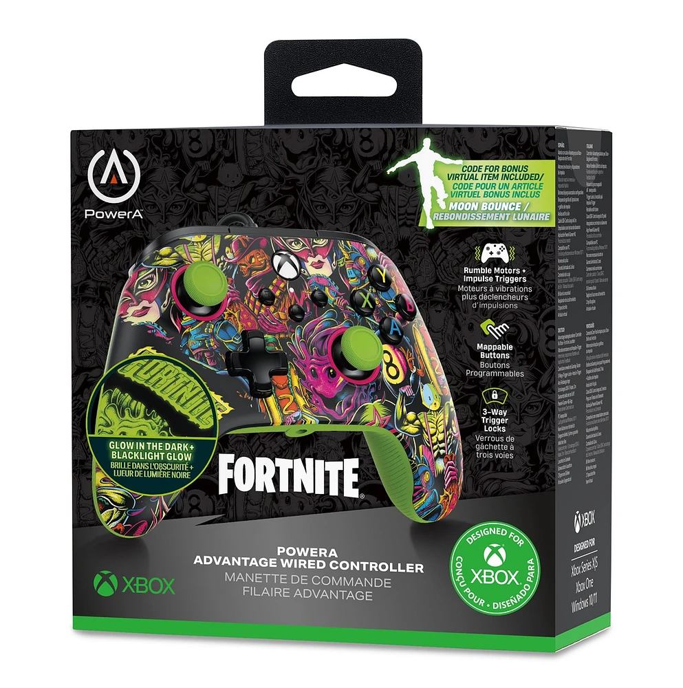 PowerA Advantage Wired Controller for Xbox Series X|S - Fortnite Glow 