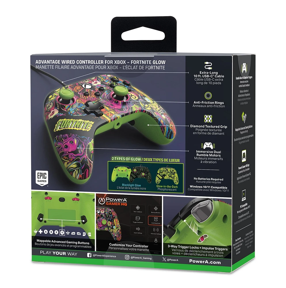 PowerA Advantage Wired Controller for Xbox Series X|S - Fortnite Glow 
