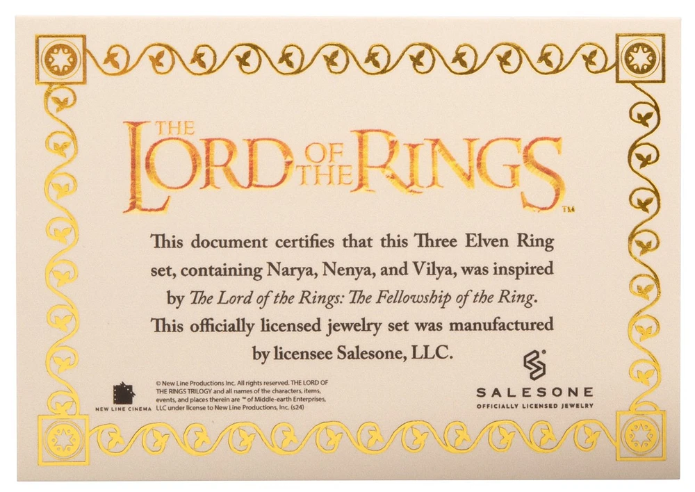 The Lord of the Rings: Three Elven Ring Set 