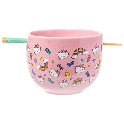 Hello Kitty : Bol de ramen arc-en-ciel et nœuds 