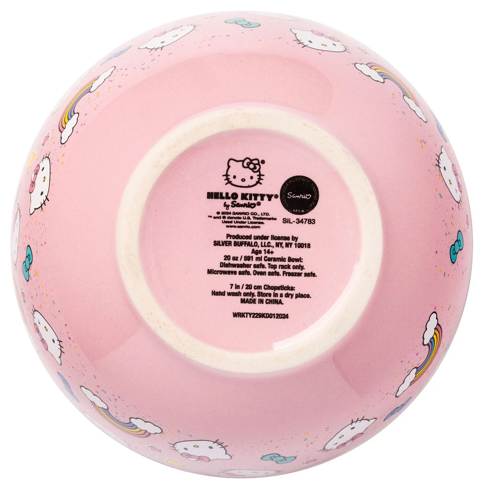Hello Kitty : Bol de ramen arc-en-ciel et nœuds 