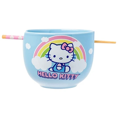 Hello Kitty : Bol de ramen arc-en-ciel et nuages 
