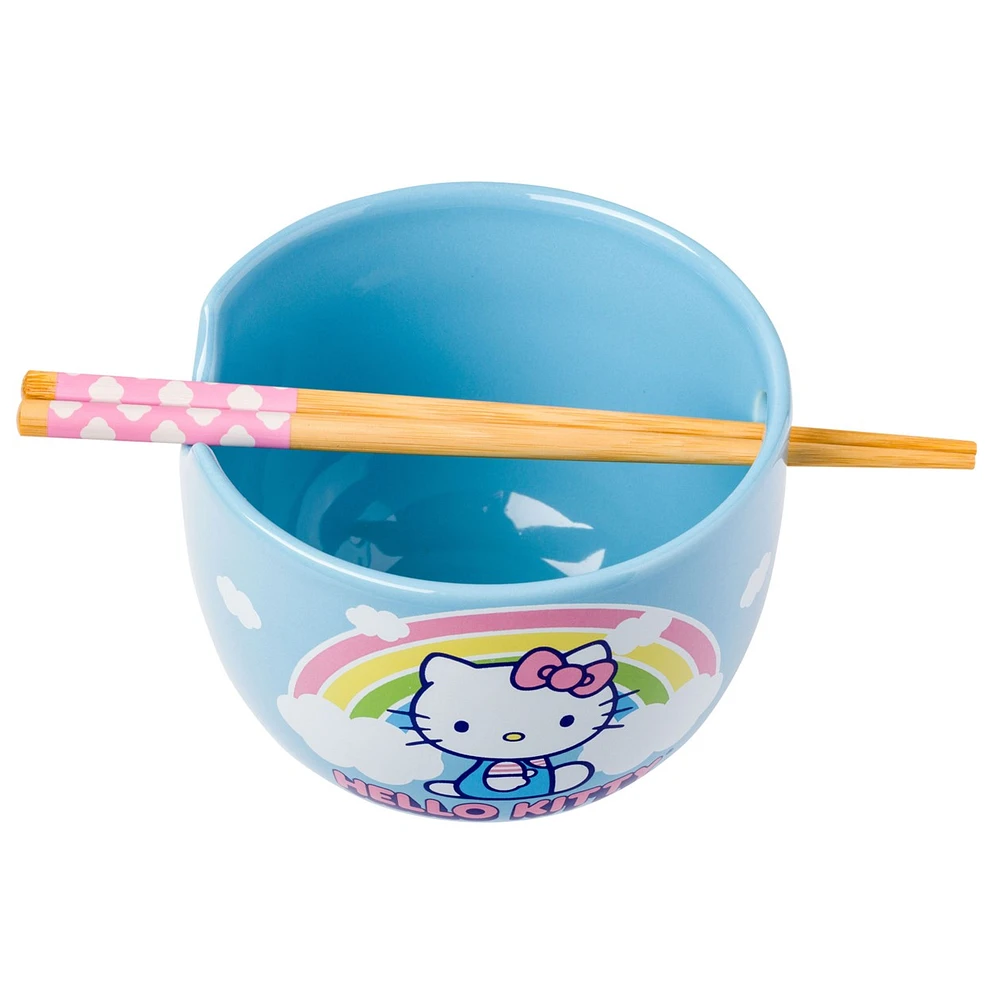 Hello Kitty : Bol de ramen arc-en-ciel et nuages 