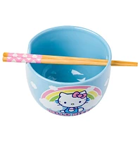 Hello Kitty : Bol de ramen arc-en-ciel et nuages 