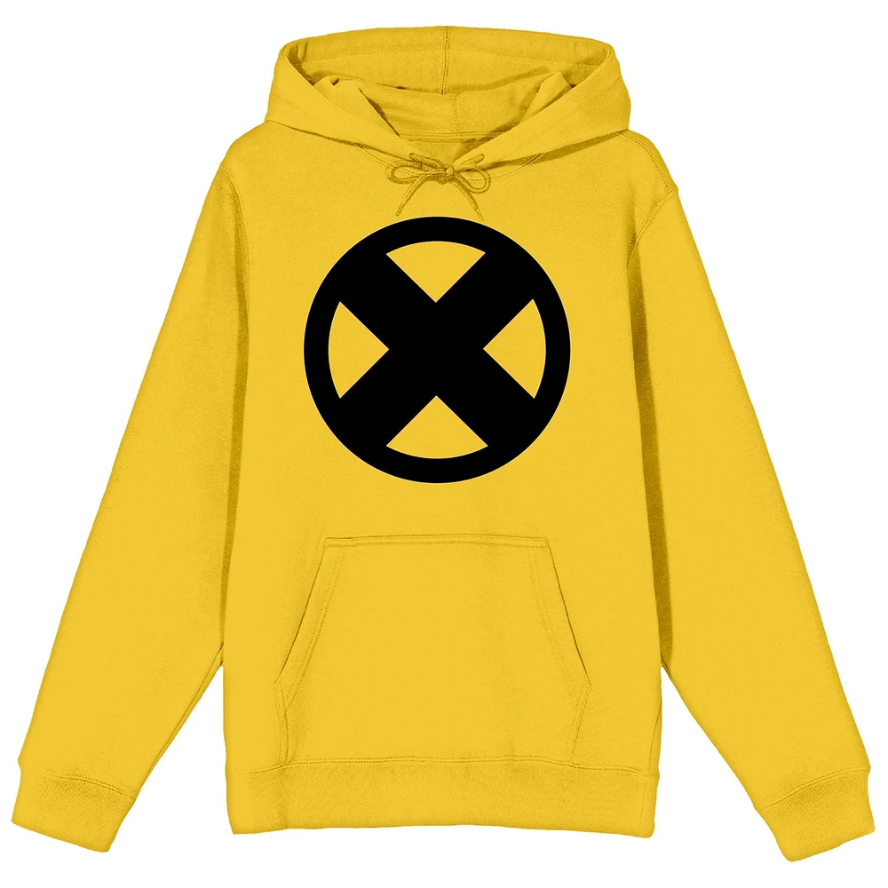 Sweat à capuche jaune avec logo X-Men