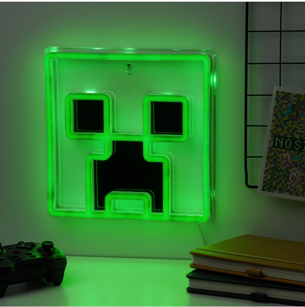 Lampe néon LED Minecraft Creeper