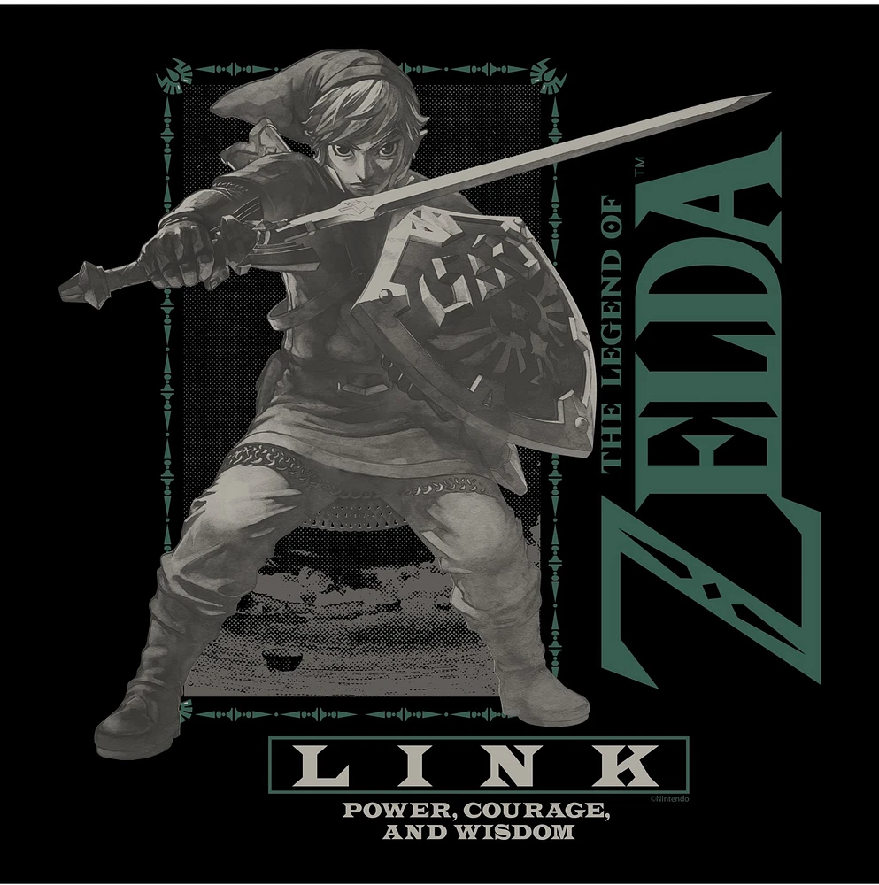 The Legend of Zelda: Link Greyscale Tee