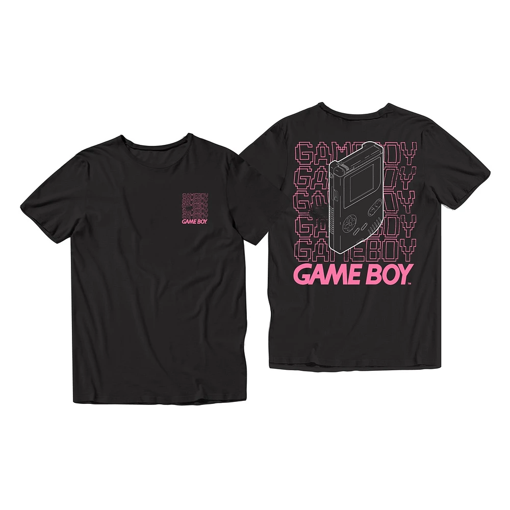 T-shirt double face rose pour Nintendo GameBoy