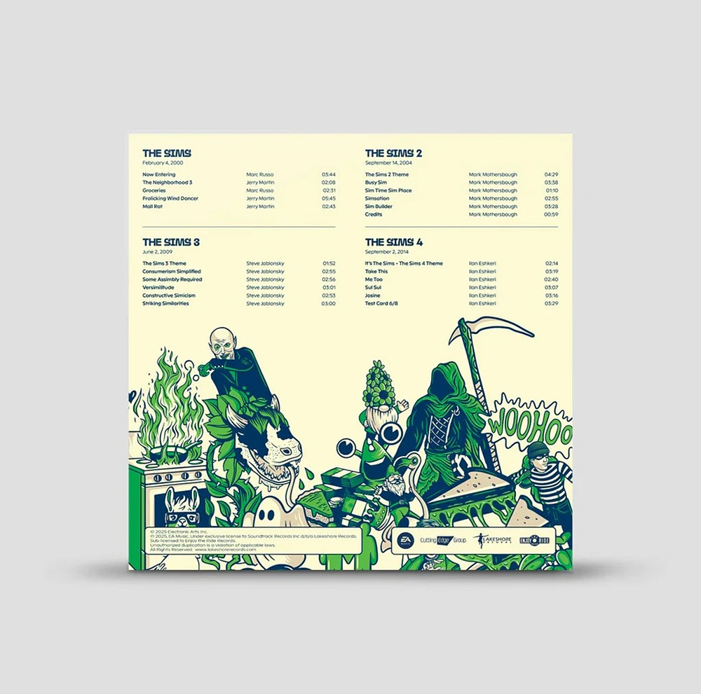 The Sims 25th Soundtrack Metalic Green Vinyl 2 LP 