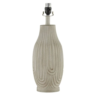 20in. White Raised Pattern Table Lamp