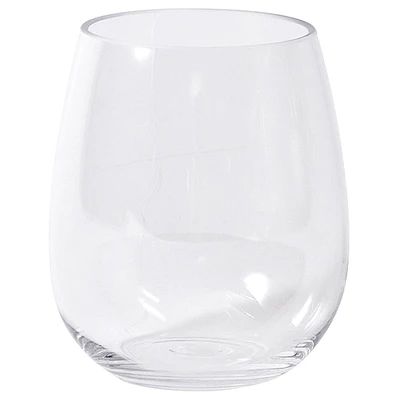 Clear Acrylic Stemless Wine Glass, 17oz