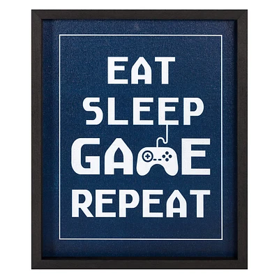 Eat, Sleep, Game, Repeat Canvas Wall Art, 10x12