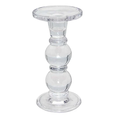 Glass Pillar Holder, 7"