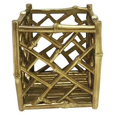 Providence Gold Bamboo Candle Holder, 7"