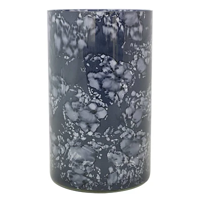 Deep Blue Speckled Glass Hurricane