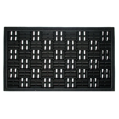 Black Parquet Rubber Doormat, 24x36