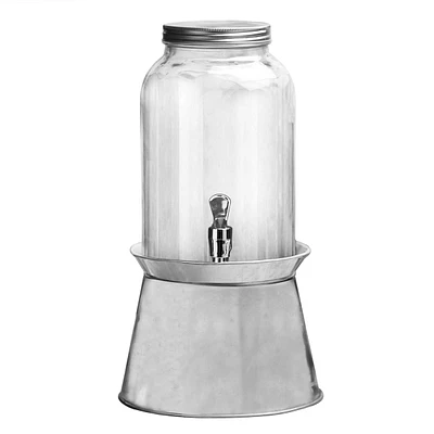 1-Gallon Beverage Dispenser on Galvanized Metal Base