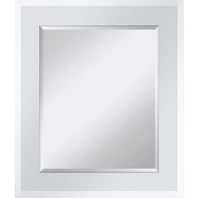 Bevel with High Gloss White Frame Wall Mirror, 16X20