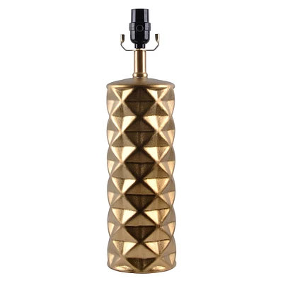 Gold Faceted Ceramic Table Lamp, 18"