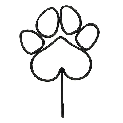 Black Metal Pawprint Wall Hook, 6x8