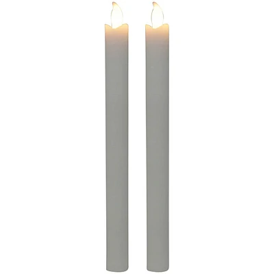 2-Pack White LED Taper Candles, 10"