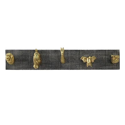 Animal Head Metal Wall Hooks, 24x4