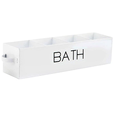 4-Part Gatti White Metal Oval Bath Caddy with Chrome Handle