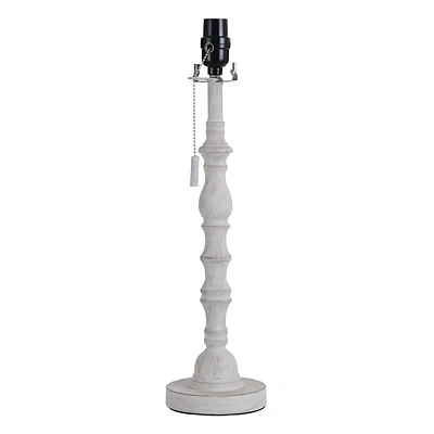 White Turned Leg Table Lamp, 20"