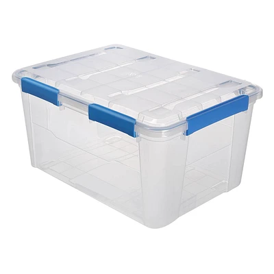 Clear Waterproof Storage Box with Lid, 75l