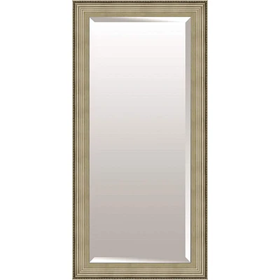 Champagne & Silver Beaded Wood Framed Leaner Mirror, 30x54