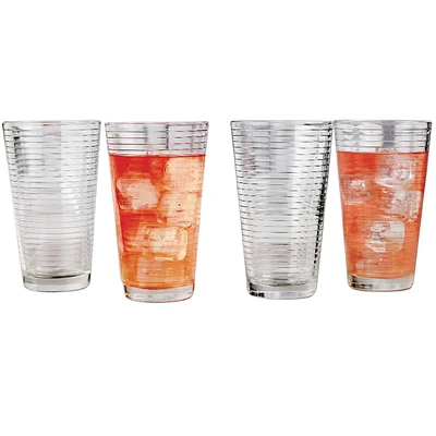 10-Piece Hoop Textured Glass Cooler Set, 15.75oz