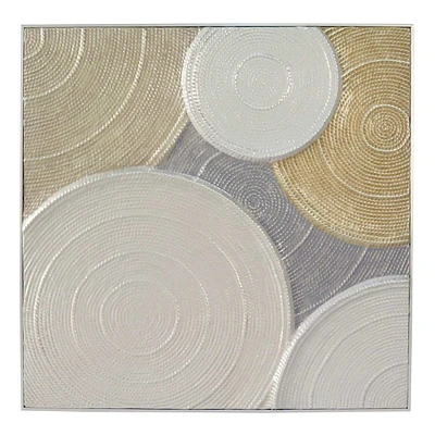 Embossed Metal Circle Wall Art, 37"