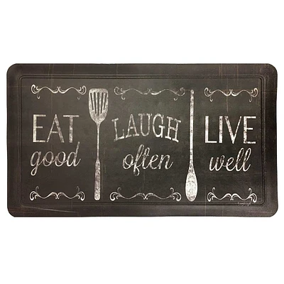 Eat Good, Laugh Often, Live Well Kitchen Mat, 18x30