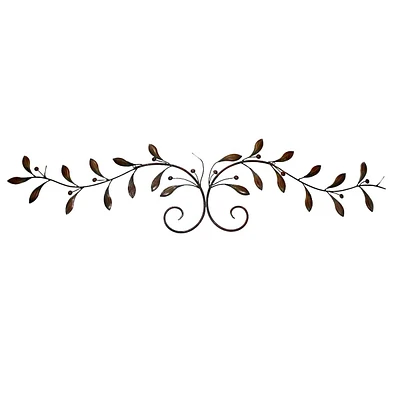 Metal Olive Branch Wall Art, 11x48