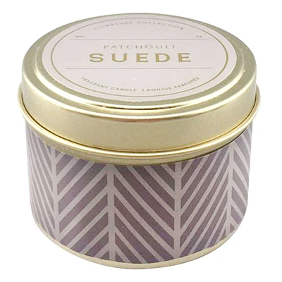 Patchouli Suede Scented Tin Jar Candle, 3oz