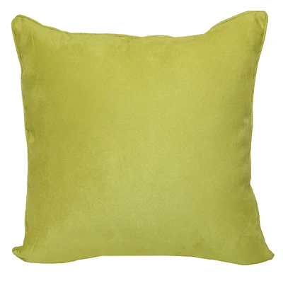 Lime Faux Suede Throw Pillow, 18"