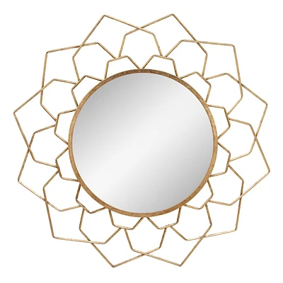 Crosby St. Metal Floral Cutout Wall Mirror, 34"