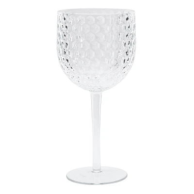 Clear Diamond Textured Acrylic Wine Glass