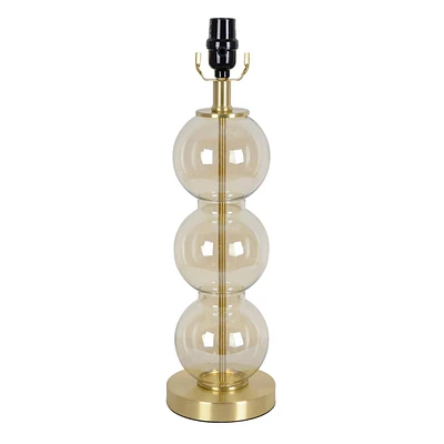 Amber Glass Stacked Globe Table Lamp Base, 20"