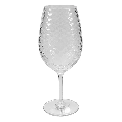 Clear Textured Acrylic Wine Glass, 23oz