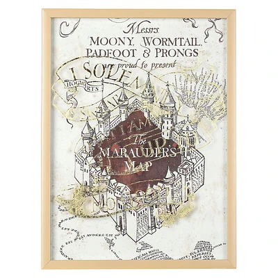 Glass Framed Harry Potter Marauders Map Printed Wall Art, 15x20